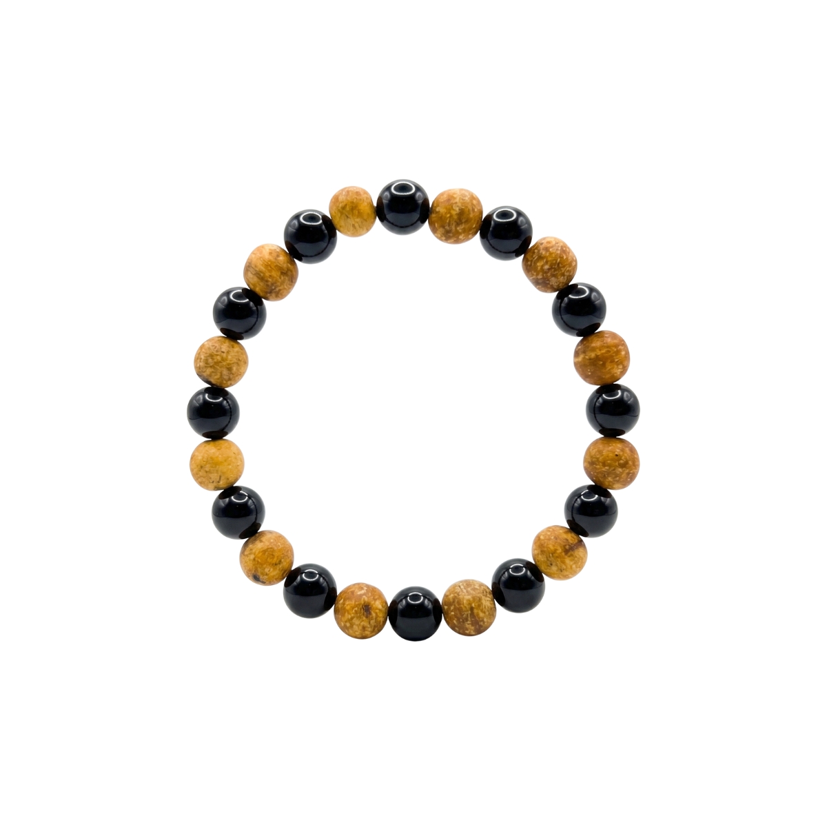 Black Obsidian Natural Crystal 8mm Bracelet with Aromatic Palo Santo Beads