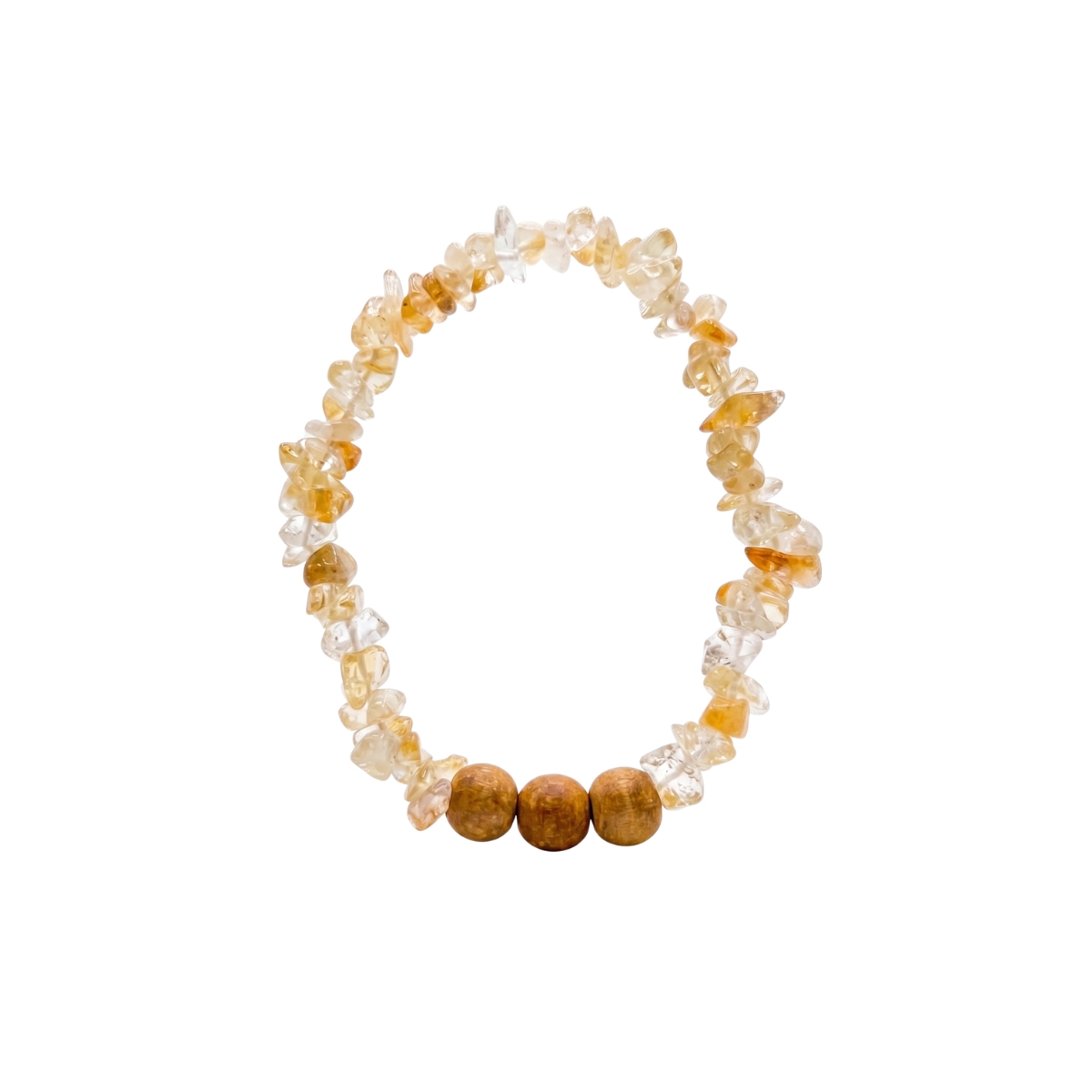 Citrine Crystal Chips Bracelet with Aromatic Palo Santo Beads