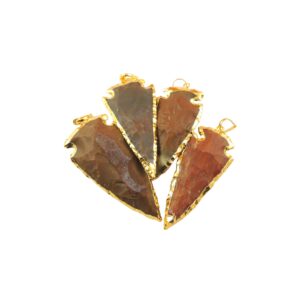 Arrowhead Indian Jasper Electroplated Pendant 60mm