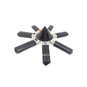 Black Tourmaline Energy Generator with Chakra Gems