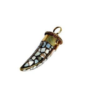 horn-pendant-mossaic-inlay-handmade-jewelry